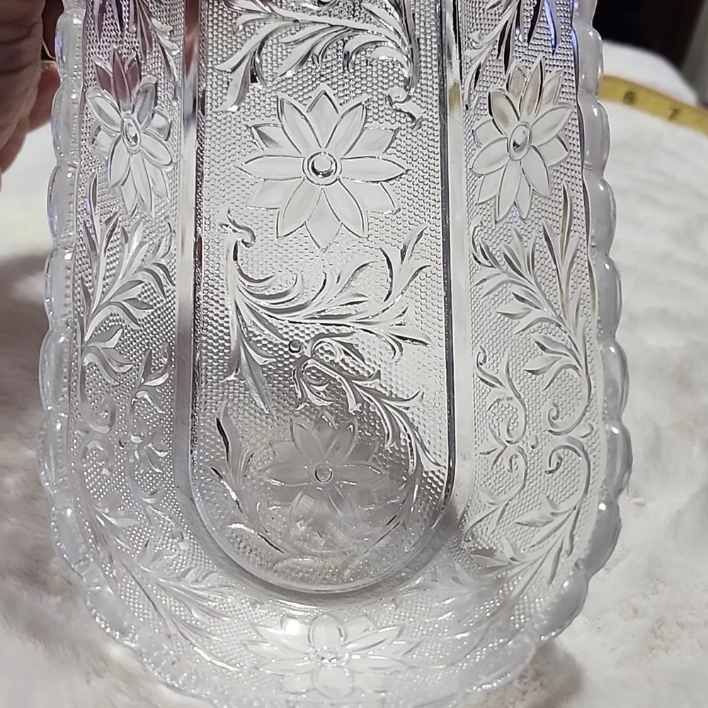 Elegant Clear Glass Floral Tray